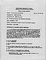 Record of Sworn Statement of Leong Wing Dong taken in San Francisco, California