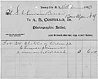 Invoice for two sets of photographs of the twelve Chinese prisoners