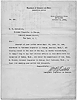 Letter from the Immigrant Inspector in Charge at Seattle, Washington explaining that Chinese affairs were transferred to Port Townsend