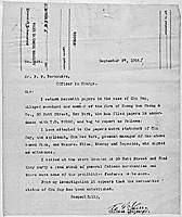 Letter returning the papers of Chu Hoy