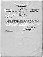 Letter from the Commissioner of the Immigration Service in Boston informing the New York Chinese Inspector in Charge that a record was found for Goon Hong Ong