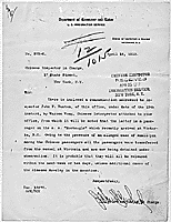 Letter from the Immigrant Inspector in Charge at Vancouver, British Columbia to the New York City Chinese Inspector in Charge concerning the quarantine of Warren Wong